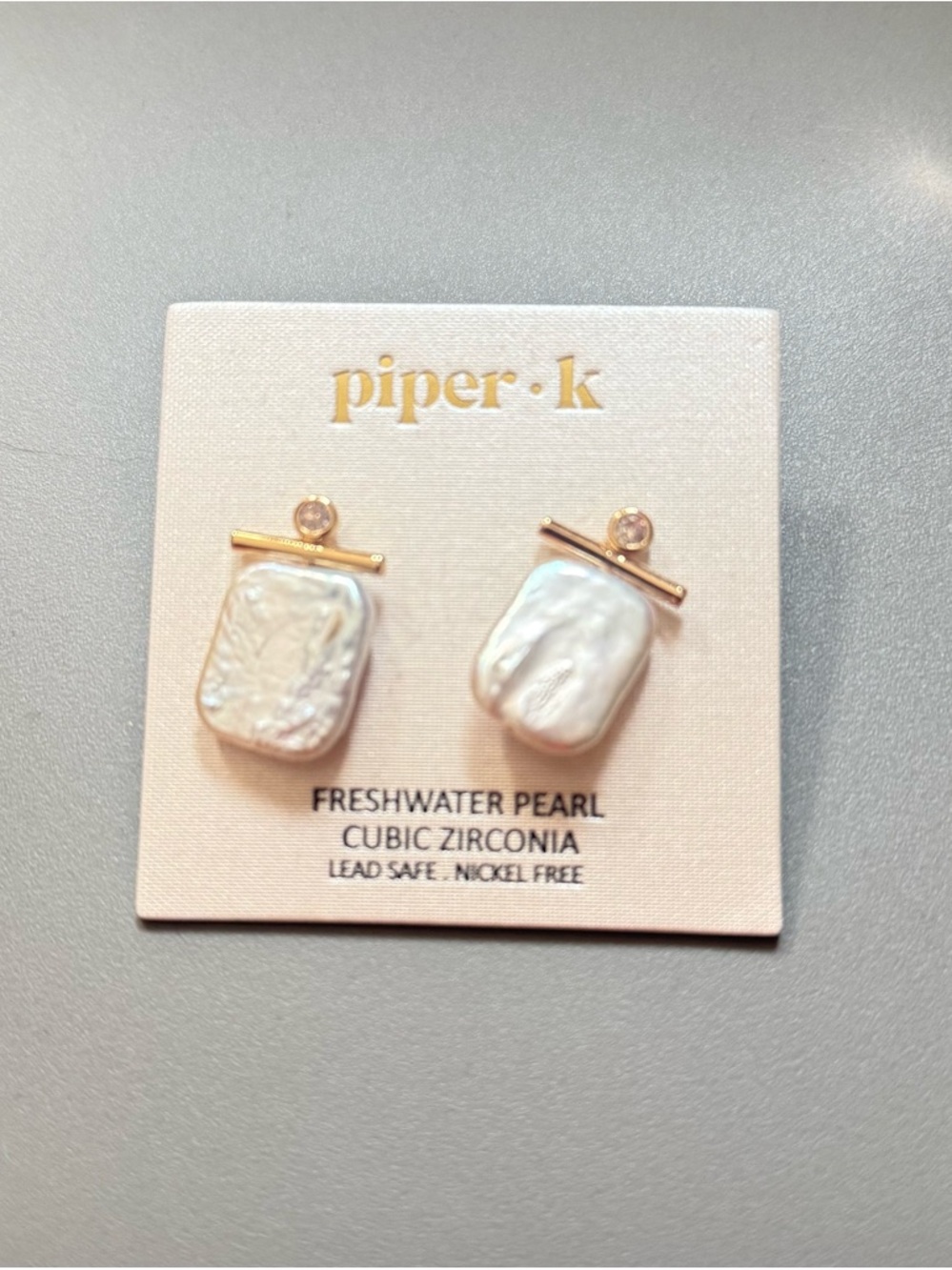 Piper K Gold Freshwater Pearl Cubic Zirconia Stud Earrings - White